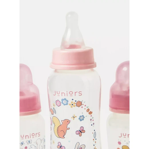Juniors 5-Piece Newborn Feeding Starter Gift Set | Baby Feeding Set for Newborns & Infants | BPA-Free Baby Bottles & Feeding Essentials | Soft Silicone Teat & Dual Anti-Colic Valve - Juniors - Image 3