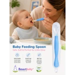 Smartbaby Soft Silicone Baby Feeding Spoon with Hygienic Travel Case – BPA-Free Infant Weaning Spoon for First Foods - Smart Baby