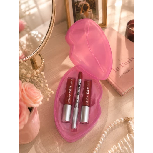 Gulf Girl Lip Gloss & Matte Lip Liner Set – 3-Piece Lip Makeup Kit with 2 High-Shine Lip Glosses & Precision Matte Lip Liner | Long-Lasting Hydrating Lip Collection - Gulf girl - Image 2