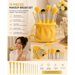 Professional 13-Piece Makeup Brush Set – Ultra-Soft Face & Eye Brushes with Travel Pouch - Brushs