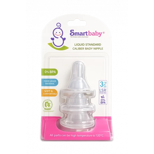 Smartbaby Silicone Baby Bottle Nipples (3-Pack) – BPA-Free Food-Grade LSR Replacement Bottle Teats for Babies Smartbaby Silicone Baby Bottle Nipples (3-Pack) – BPA-Free Food-Grade LSR Replacement Bottle Teats for Babies
