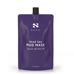 Salviv Dead Sea Mud Mask Infused with Plant Stem Cells and Hyaluronic Acid for Deep Pore Purifying and Skin Brightening 250ml