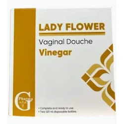 Lady Flower Vinegar Vaginal Douche for Gentle Cleansing, Freshness, and pH Balance Support, Intimate Care Wash, 2 Bottles x 120ml Pack