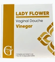 Lady Flower Vinegar Vaginal Douche for Gentle Cleansing, Freshness, and pH Balance Support, Intimate Care Wash, 2 Bottles x 120ml Pack - Lidie