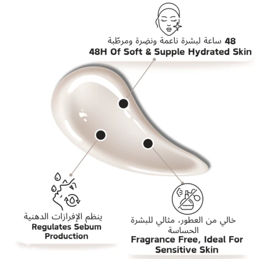Effective 48 Hours Oil-Free Daily Face Moisturizer, Lightweight Fast-Absorbing Facial Moisturizer with Squalane and Zinc, 50ml - Effective - Image 2
