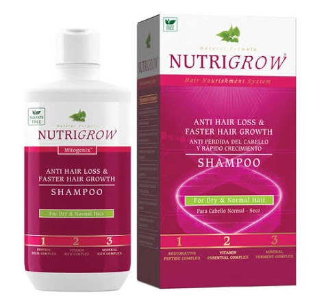 Anti Hair Loss and Faster Hair Growth Shampoo for Dry and Normal Hair, Growth Stimulating Formula with Peptides and Vitamins for Thickening Weak and Fragile Strands, 300ml Daily Scalp Care