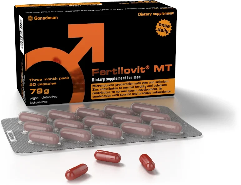 Fertilovit MT Male Fertility Support Supplement for Sperm Health and Reproductive Wellness Multivitamins and Minerals Pack of 90 Vegan Capsules