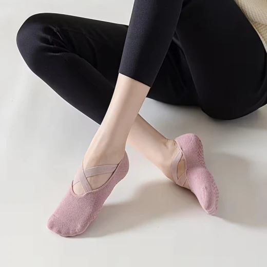 Non-Slip Yoga & Pilates Grip Socks for Women | Anti-Skid Barre, Dance, Gym & Home Workout Socks with Cross Straps Non-Slip Yoga & Pilates Grip Socks for Women | Anti-Skid Barre, Dance, Gym & Home Workout Socks with Cross Straps