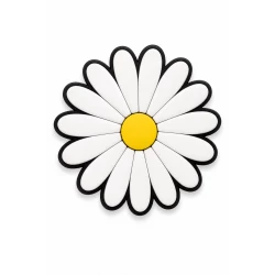 Bogebags Daisy Flower Charm Decorative Bag Accessory for Beach Bags and Tote Bags, Classic White Petal Design with Yellow Center, Waterproof Durable Snap-On Charm for Bag Personalization, 1 Piece