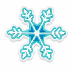 Bogebags Snowflake Charm Decorative Bag Accessory for Beach Bags and Tote Bags, Blue and White Winter Snowflake Design, Waterproof Durable Snap-On Charm for Bag Personalization, 1 Piece