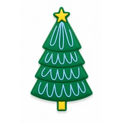 Bogebags Christmas Tree Charm Decorative Bag Accessory for Beach Bags and Tote Bags, Green Holiday Tree Design with Star Topper, Waterproof Durable Snap-On Charm for Bag Personalization, 1 Piece