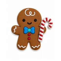 Bogebags Gingerbread Man Charm Decorative Bag Accessory with Candy Cane Design for Beach Bags and Tote Bags, Waterproof Durable Snap-On Charm for Bag Personalization and Festive Style, 1 Piece