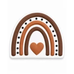 Bogebags Rainbow Heart Charm Decorative Bag Accessory with Boho Arch Design for Beach Bags and Tote Bags, Waterproof Durable Snap-On Charm for Bag Personalization and Everyday Style, 1 Piece - Bogebags