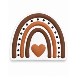 Bogebags Rainbow Heart Charm Decorative Bag Accessory with Boho Arch Design for Beach Bags and Tote Bags, Waterproof Durable Snap-On Charm for Bag Personalization and Everyday Style, 1 Piece