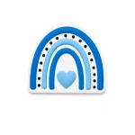Bogebags Blue Rainbow Heart Charm Decorative Bag Accessory with Modern Arch Design for Beach Bags and Tote Bags, Waterproof Durable Snap-On Charm for Bag Personalization and Everyday Style, 1 Piece - Bogebags