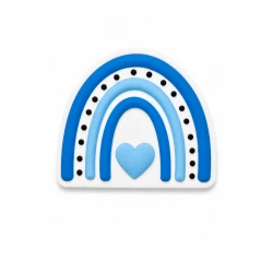 Bogebags Blue Rainbow Heart Charm Decorative Bag Accessory with Modern Arch Design for Beach Bags and Tote Bags, Waterproof Durable Snap-On Charm for Bag Personalization and Everyday Style, 1 Piece