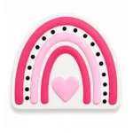 Bogebags Pink Rainbow Heart Charm Decorative Bag Accessory with Modern Arch Design for Beach Bags and Tote Bags, Waterproof Durable Snap-On Charm for Bag Personalization and Everyday Style, 1 Piece - Bogebags