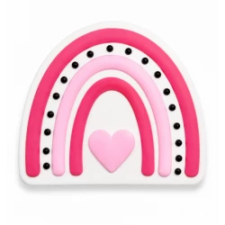 Bogebags Pink Rainbow Heart Charm Decorative Bag Accessory with Modern Arch Design for Beach Bags and Tote Bags, Waterproof Durable Snap-On Charm for Bag Personalization and Everyday Style, 1 Piece