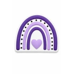 زينة حقائب بوجي باجز على شكل قوس مزخرف مع قلب بنفسجي بتصميم عصري وألوان بنفسجية أنيقة، إكسسوار لتخصيص حقائب الشاطئ والرحلات والاستخدام اليومي، مقاوم للماء وسهل التركيب والإزالة، قطعة واحدة متينة وعصرية - بوجي باغز