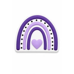 Bogebags Purple Rainbow Heart Charm Decorative Bag Accessory with Modern Arch Design for Beach Bags and Tote Bags, Waterproof Durable Snap-On Charm for Bag Personalization and Everyday Style, 1 Piece