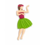 Hula Dancer Charm Accessory for Bags, Clogs and Fashion Accessories, Tropical Island Summer-Inspired Design with Flower Crown, Lightweight Durable Material, Single Decorative Piece for Stylish Personalization - Bogebags