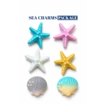 Premium Beach Charm Set for Bags, Clogs and Fashion Accessories, Featuring Pastel Starfish and Seashell Designs, Lightweight Durable Decorative Collection for Summer Coastal Style Personalization - Bogebags