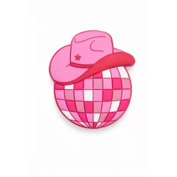 Bogebags Disco Ball Charm with Pink Hat Waterproof Decorative Bag Accessory Lightweight Flexible Charm Easy to Attach Durable Stylish Design for Beach Bags Women Girls and Kids