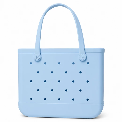 Bogebags Medium Baby Blue Beach Tote Bag Waterproof Sand Resistant Flexible Durable Carryall for Travel Shopping Pool Beach Trips Daily Use Stylish Spacious Summer Tote for Women - Bogebags - Image 4