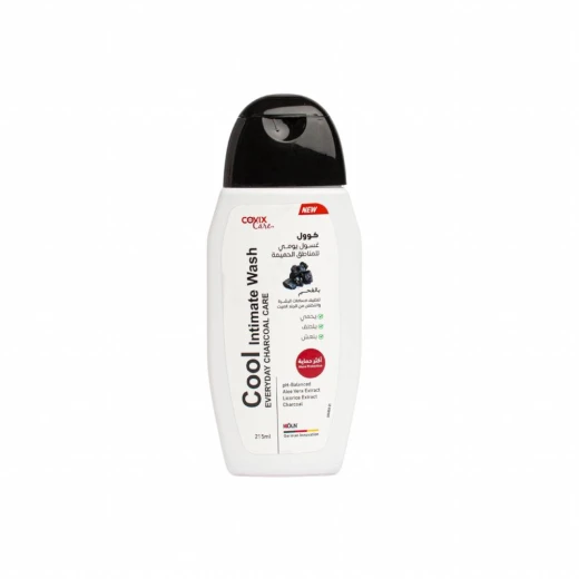 C-ool Everyday Charcoal Care Intimate Wash with Charcoal, Aloe Vera and Licorice Extract, pH-Balanced Daily Cleansing Formula, 215 ml