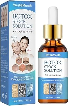 West & Month Botox Stock Solution Anti-Aging Serum – 30 ml A cosmetic anti-aging serum designed to improve the appearance of fine lines, wrinkles, and skin texture West & Month Botox Stock Solution Anti-Aging Serum – 30 ml A cosmetic anti-aging serum designed to improve the appearance of fine lines, wrinkles, and skin texture