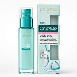 L’Oréal Paris Hydra Genius Aloe Vera Water Liquid Care for Dry and Sensitive Skin, Lightweight Water-Gel Moisturizer with Hyaluronic Acid for Up to 72 Hours of Hydration and Fresh Radiant Skin, 70 ml