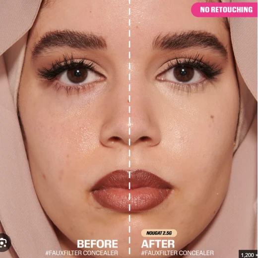 Huda Beauty #FauxFilter Luminous Matte Concealer – Medium-to-Full Buildable Coverage Concealer with a Luminous Matte Finish – Nougat 2.5G Golden Undertone – 9 ml - Huda beauty - Image 2