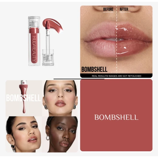 Huda Beauty Faux Filler Extra Shine Lip Gloss – Ultra-Shiny Hydrating Lip Gloss with a Fuller-Looking Lip Effect, Vitamin E & Vegan Collagen – 3.9 ml - Huda beauty - Image 2