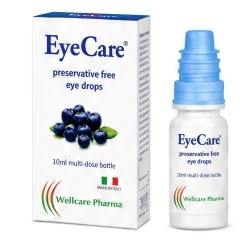 EyeCare Preservative-Free Eye Drops, 10 ml Multi-Dose Bottle for Convenient Daily Eye Care and Comfort, Easy-to-Use Dropper Design, Made in Italy by Wellcare Pharma for Practical Regular Adult Use at Home