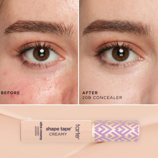 Tarte Shape Tape Contour Concealer – Waterproof Full Coverage Concealer with a Natural Matte Finish for Dark Circles & Brightening – Shade 20B Light – 10 ml - Tarte - Image 3
