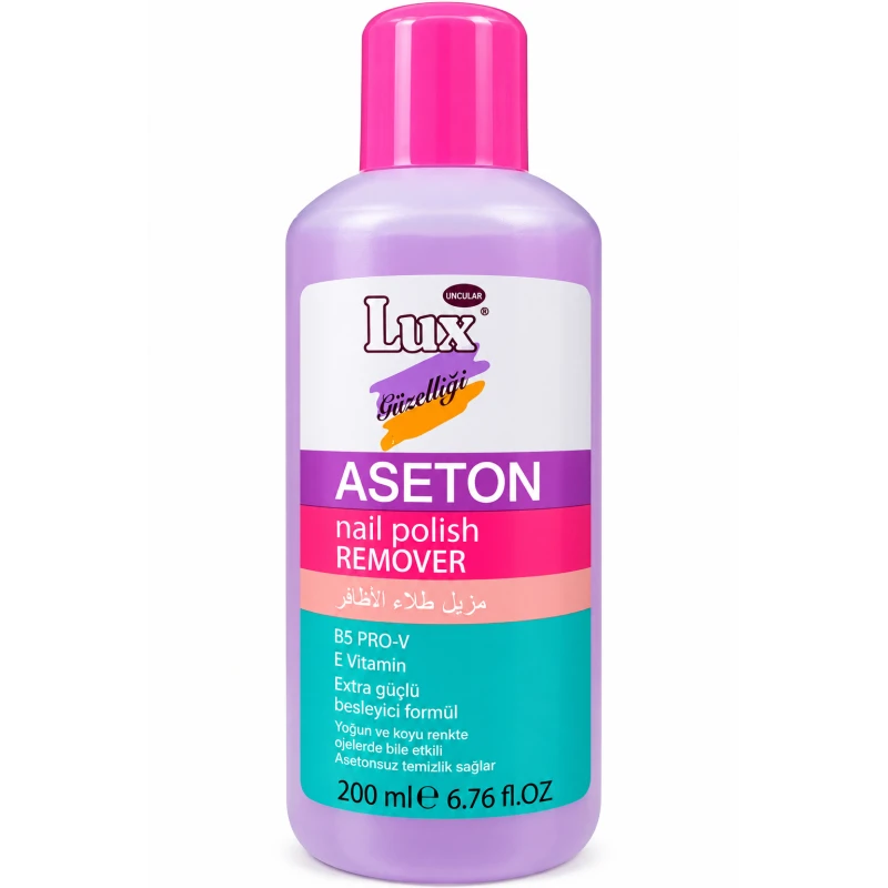 Lux Acetone Nail Polish Remover 200 ml – With Vitamin E & Pro-Vitamin B5 - loxe