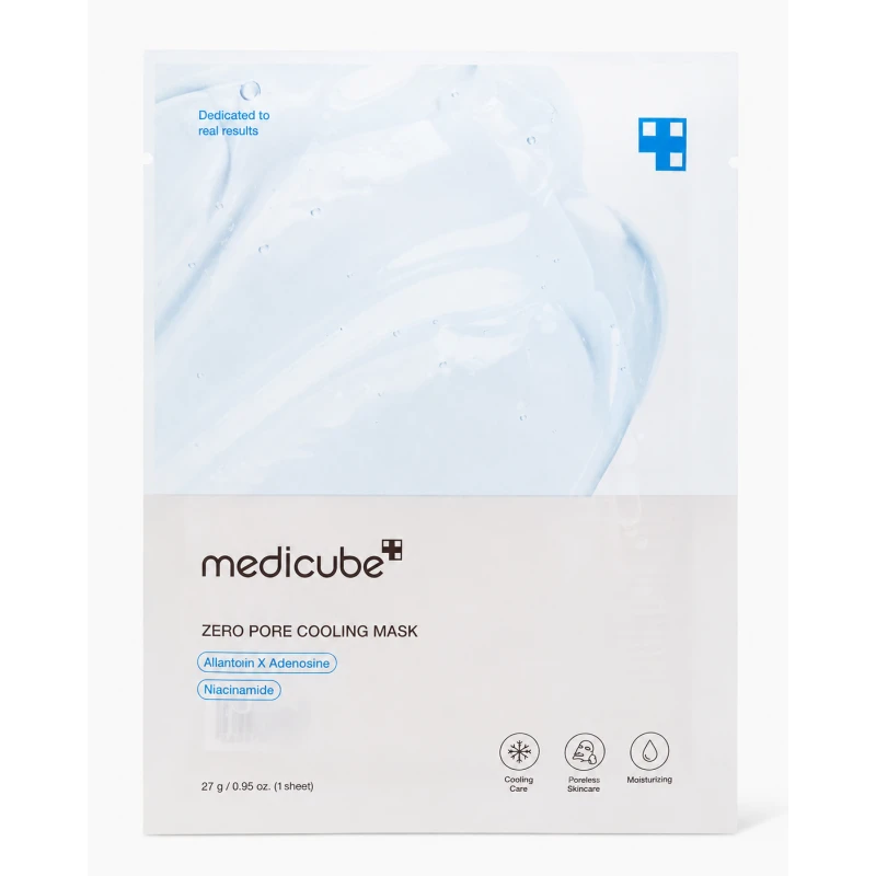 Medicube Zero Pore Cooling Mask – Cooling Sheet Mask with Niacinamide, Allantoin & Adenosine for Pore Care, Hydration & Skin Refreshing – 27 g - Medicube