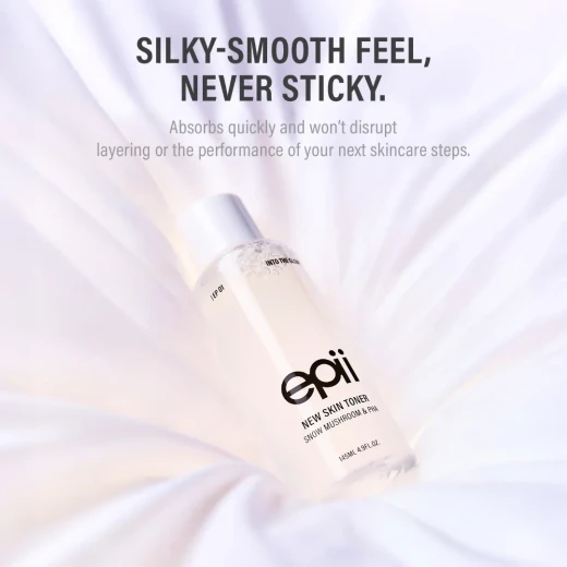 EPII New Skin Toner – Snow Mushroom & PHA – 145 ml A lightweight hydrating toner with Snow Mushroom and PHA that helps smooth and refresh the skin without a sticky feel - Epii - Image 3