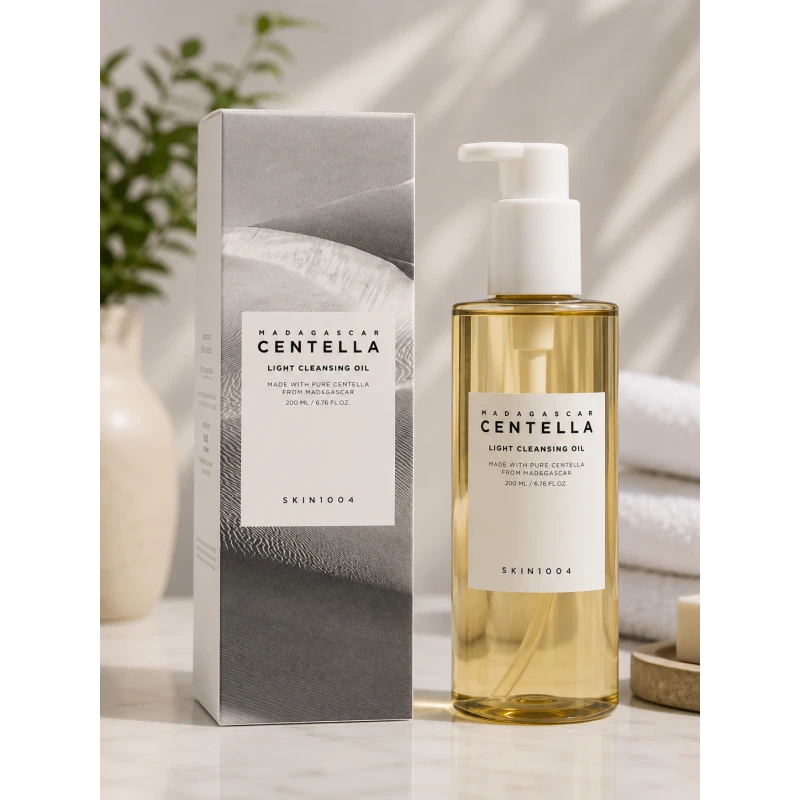 SKIN1004 Madagascar Centella Light Cleansing Oil – Lightweight Facial Cleansing Oil with Madagascar Centella for Makeup, Sunscreen & Impurity Removal – 200 ml - Skin1004
