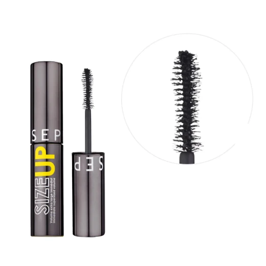 Sephora Size Up Volumizing Mascara, Ultra Black, Hourglass-Shaped Wand Lifts and Separates Lashes, Long-Lasting All-Day Wear Sephora Size Up Volumizing Mascara, Ultra Black, Hourglass-Shaped Wand Lifts and Separates Lashes, Long-Lasting All-Day Wear