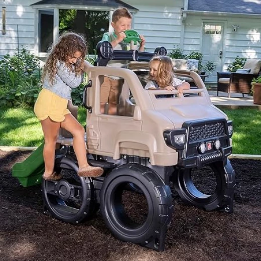 زحليقة ومتسلق Step2 Safari Truck Climber للأطفال، تصميم شاحنة سفاري ممتع وآمن للعب الخارجي، بأبعاد تقريبية 155 × 216 × 107 سم (ارتفاع × عرض × عمق)، مثالية لتنمية النشاط الحركي واللعب التفاعلي - Step2 - Image 7