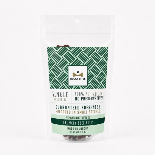 Doggy Bites Crunchy Beef Bites 50g | Crispy & Delicious Beef Dog Treats | Tasty Crunchy Dog Snacks & Rewards with a Rich Beef Flavor - Doggy bites - Image 2