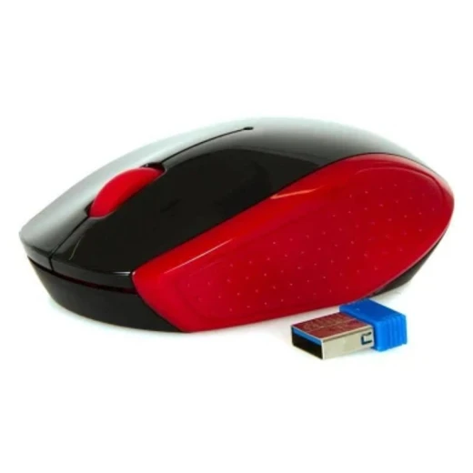 The HP 200 mouse (in red) is an affordable, ambidextrous peripheral designed for everyday computing tasks and mobile office setups. - HP - Image 2