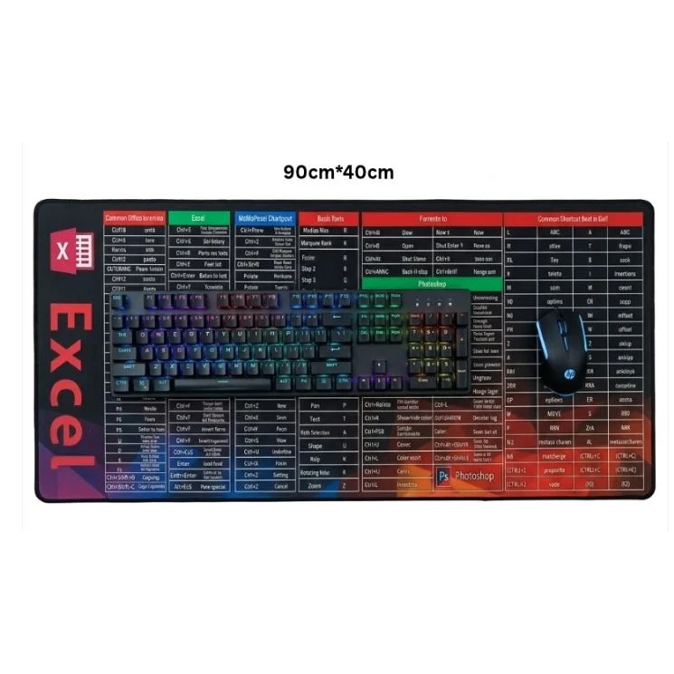 mousepad Excel Shortcut mousepads 90*40 cm High Quality