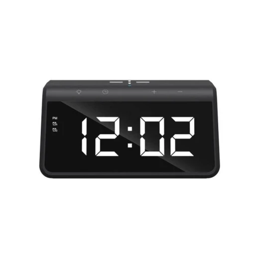 HAVIT W320 6-in-1 Wireless Charging Station – Black charging, digital alarm clock, RGB ambient light, and USB charging port in a compact design. - Havit - Image 3