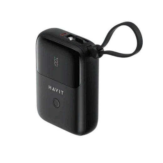 HAVIT PB5215 10,000mAh Power Bank – Built-in Type-C & Lightning Cables | LED Indicator - Havit - Image 2
