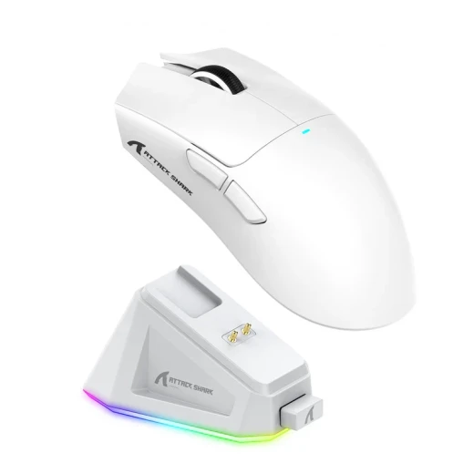 Attack Shark X11 Lightweight Wireless Gaming Mouse with RGB Charging Dock,Tri-Mode-2.4G/USB-C Wired/BT,22K DPI,PAW3311 Optical Sensor,HUYU Switch, 5 programmable Buttons for PC/Mac(White) Attack Shark X11 Lightweight Wireless Gaming Mouse with RGB Charging Dock,Tri-Mode-2.4G/USB-C Wired/BT,22K DPI,PAW3311 Optical Sensor,HUYU Switch, 5 programmable Buttons for PC/Mac(White)