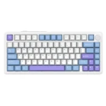 Attack Shark X85 75% Wireless Keyboard – Bluetooth, Gasket Mount, White Purple Jade Switch Arabic and English Layout - ATTACK SHARK
