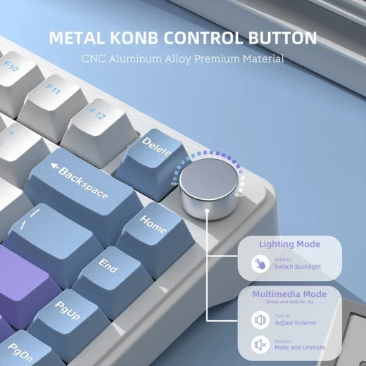 Attack Shark X85 75% Wireless Keyboard – Bluetooth, Gasket Mount, White Purple Jade Switch Arabic and English Layout - ATTACK SHARK - Image 5