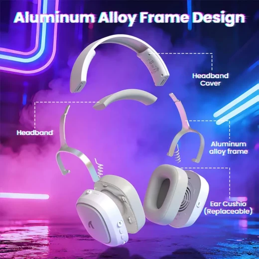 Attack Shark G800 Wireless RGB Gaming Headset – White - ATTACK SHARK - Image 2